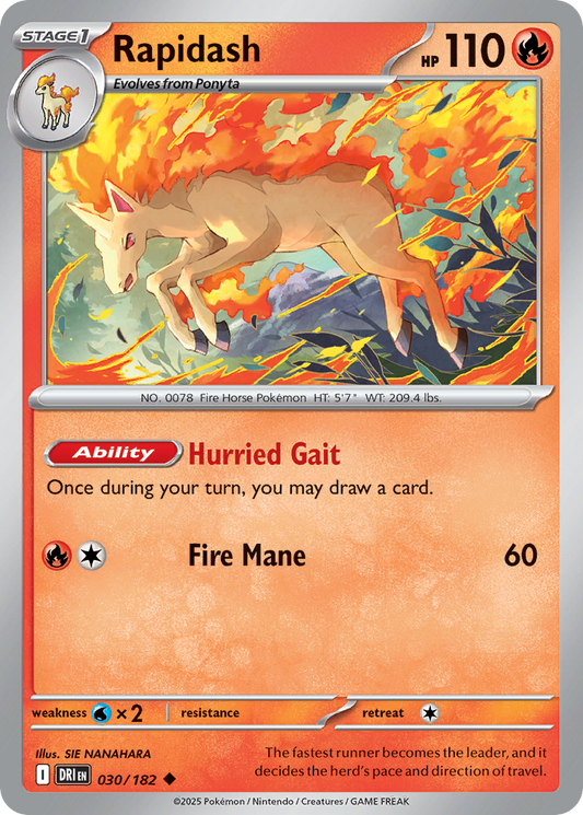 Rapidash 30/182 Uncommon | Destined Rivals | Pokemon Card