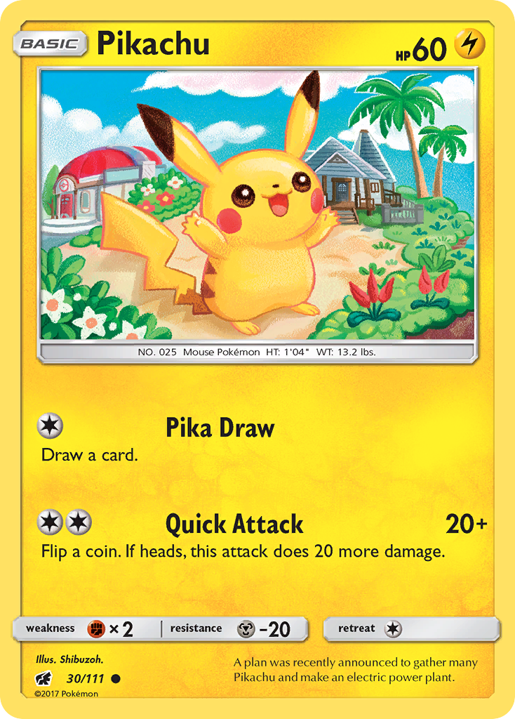 Pikachu 30/111 Common | Crimson Invasion | Pokemon Card
