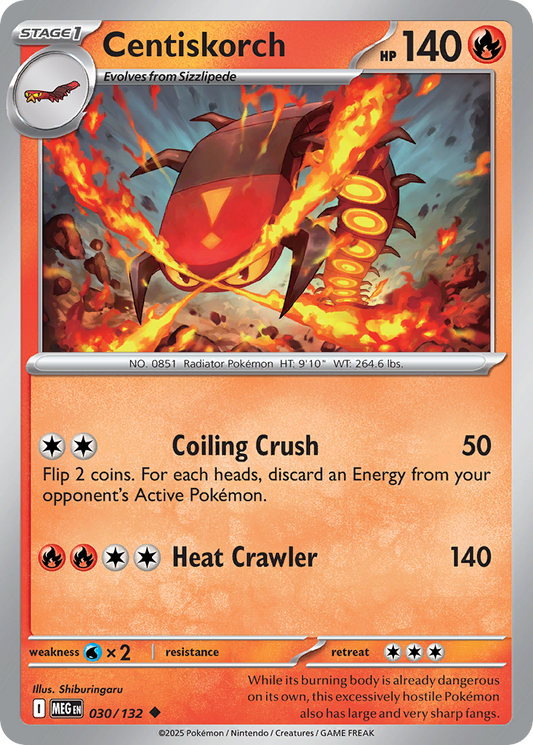 Centiskorch 30/132 Uncommon | Mega Evolution | Pokemon Card