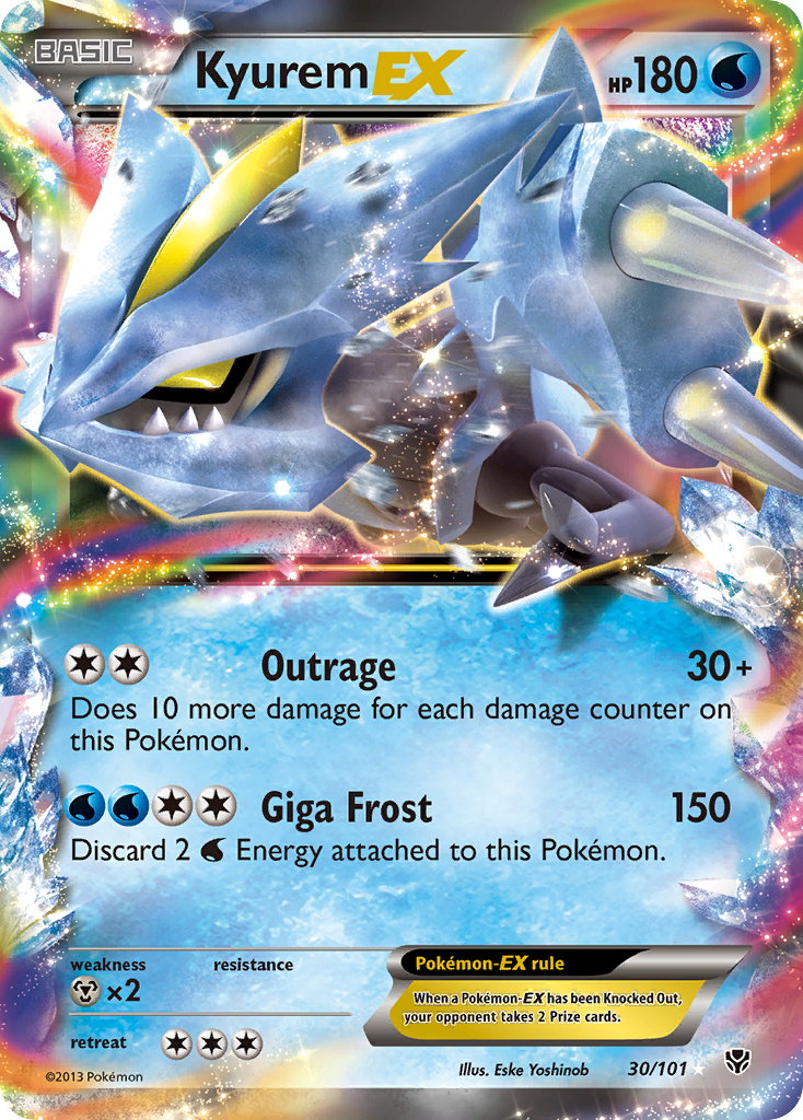 Kyurem-EX 30/101 Rare Holo EX | Plasma Blast | Pokemon Card