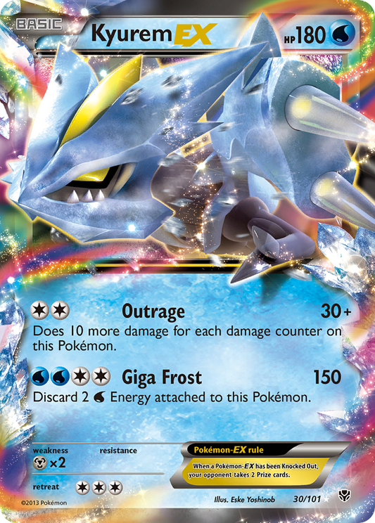Kyurem-EX 30/101 Rare Holo EX | Plasma Blast | Pokemon Card