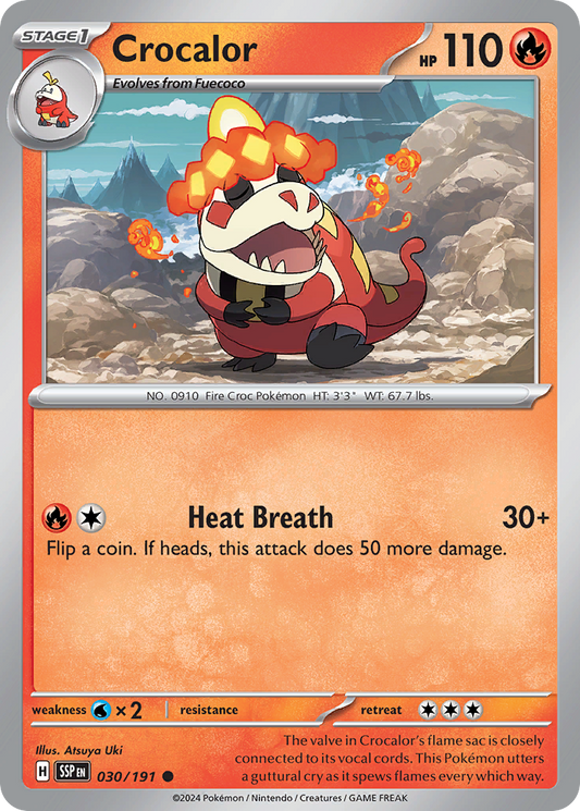 Crocalor 30/191 Common | Surging Sparks | Pokemon Card