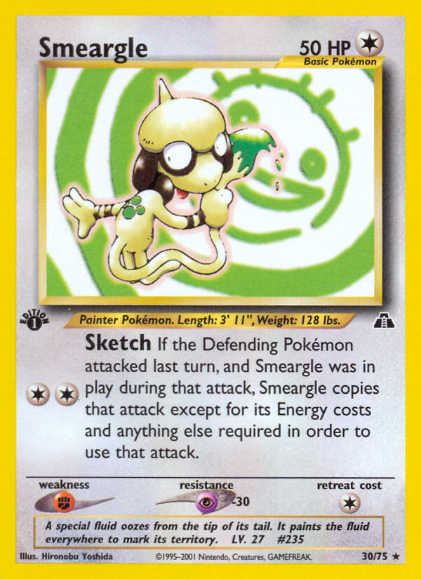 Smeargle 30/75 Rare | Neo Discovery | Pokemon Card