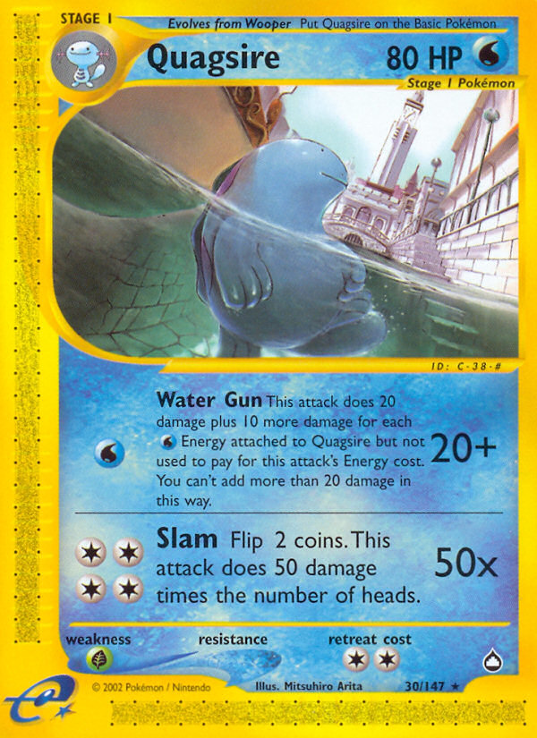 Quagsire 30/147 Rare | Aquapolis | Pokemon Card