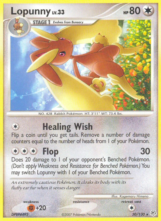 Lopunny 30/130 Rare | Diamond & Pearl | Pokemon Card