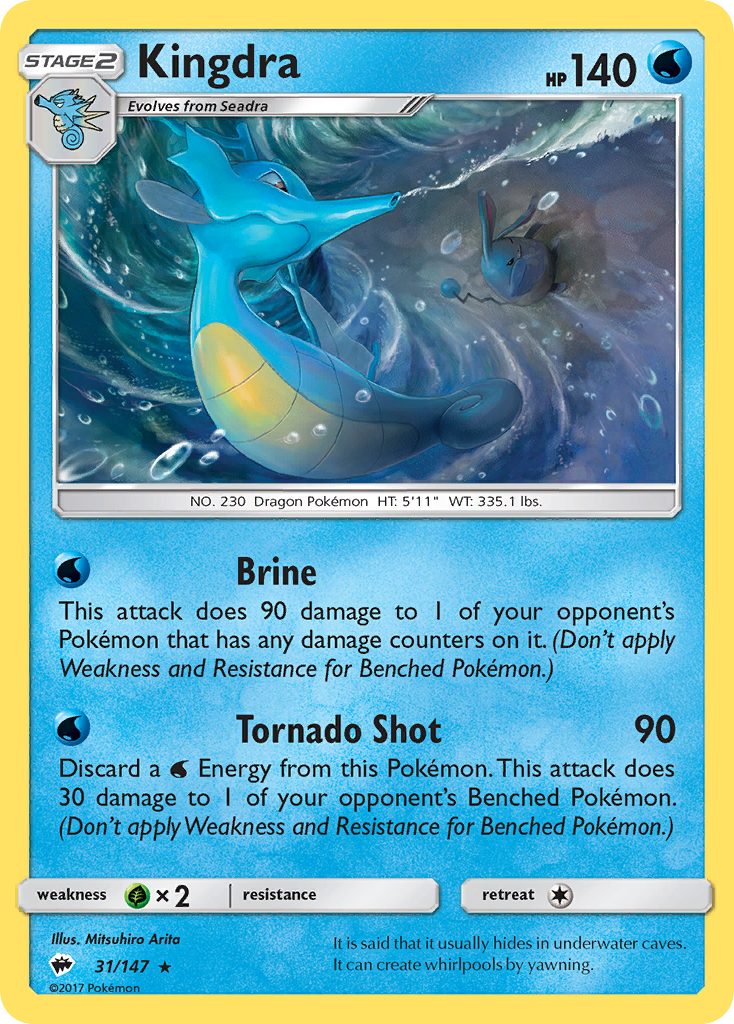 Kingdra 31/147 Rare Holo | Burning Shadows | Pokemon Card