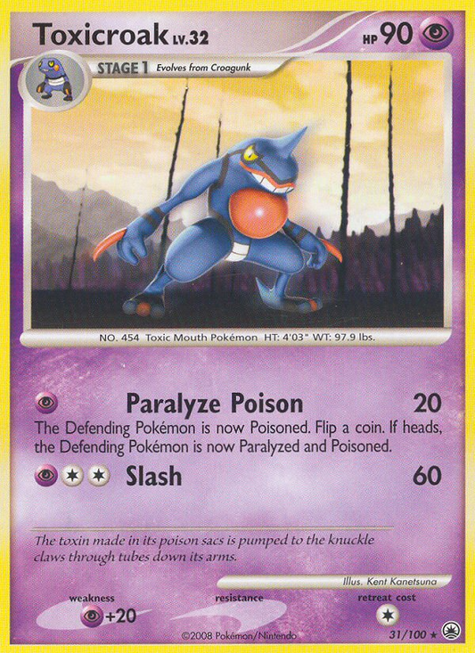Toxicroak 31/100 Rare | Majestic Dawn | Pokemon Card