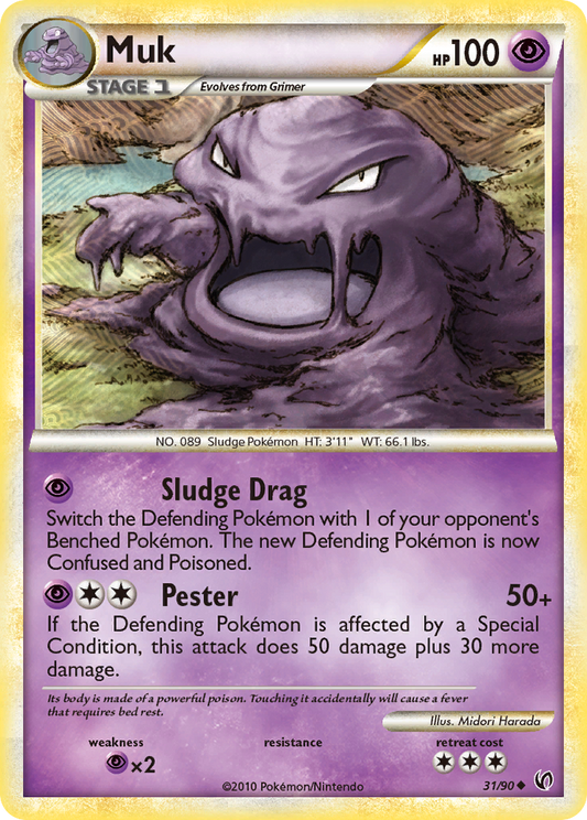 Muk 31/90 Uncommon | HS—Undaunted | Pokemon Card