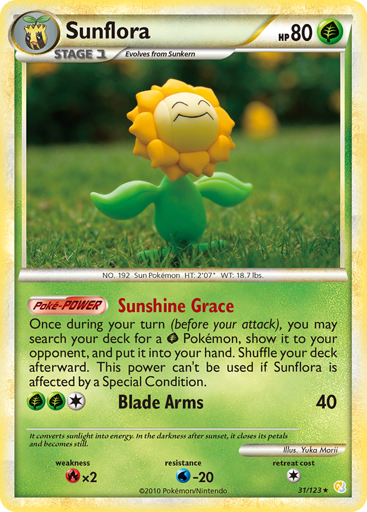 Sunflora 31/123 Rare | HeartGold & SoulSilver | Pokemon Card