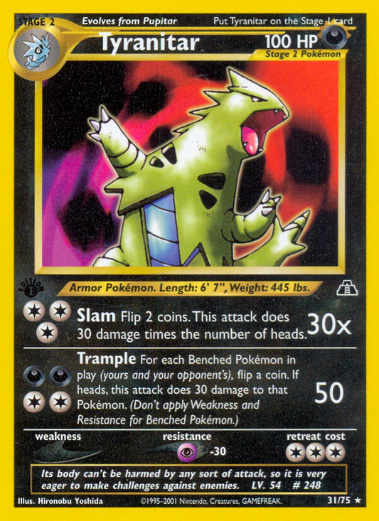 Tyranitar 31/75 Rare | Neo Discovery | Pokemon Card