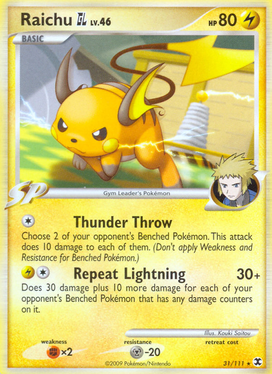 Raichu GL 31/111 Rare | Rising Rivals | Pokemon Card