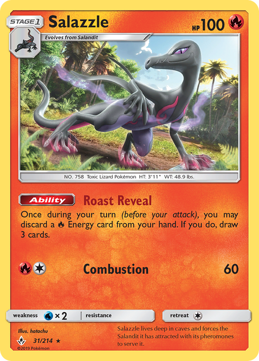 Salazzle 31/214 Rare | Unbroken Bonds | Pokemon Card