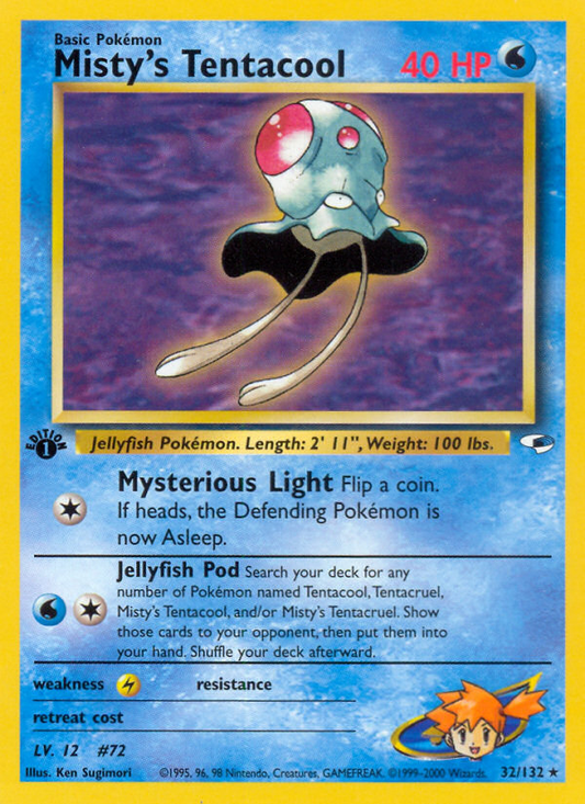 Misty's Tentacool 32/132 Rare | Gym Heroes | Pokemon Card