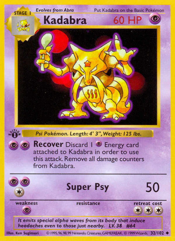 Kadabra 32/102 Uncommon | Base | Pokemon Card