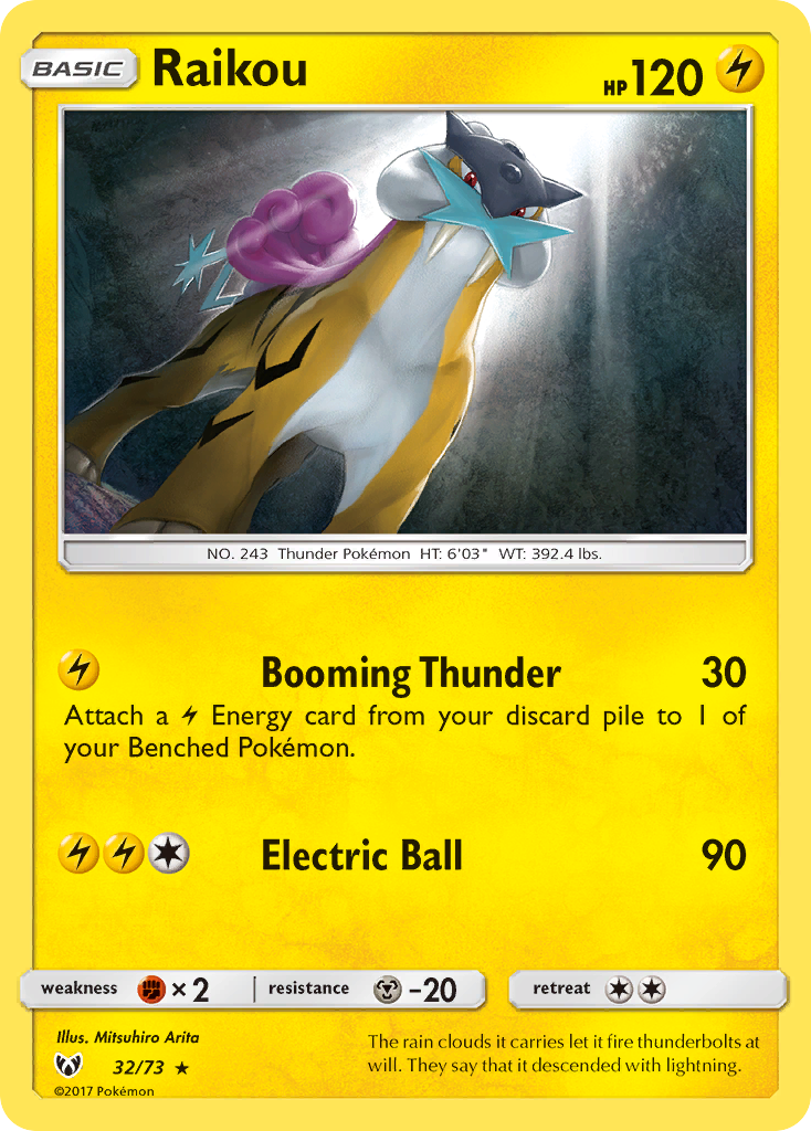 Raikou 32/73 Rare Holo | Shining Legends | Pokemon Card
