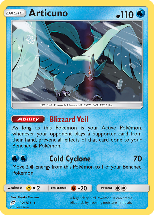 Articuno 32/181 Rare Holo | Team Up | Pokemon Card
