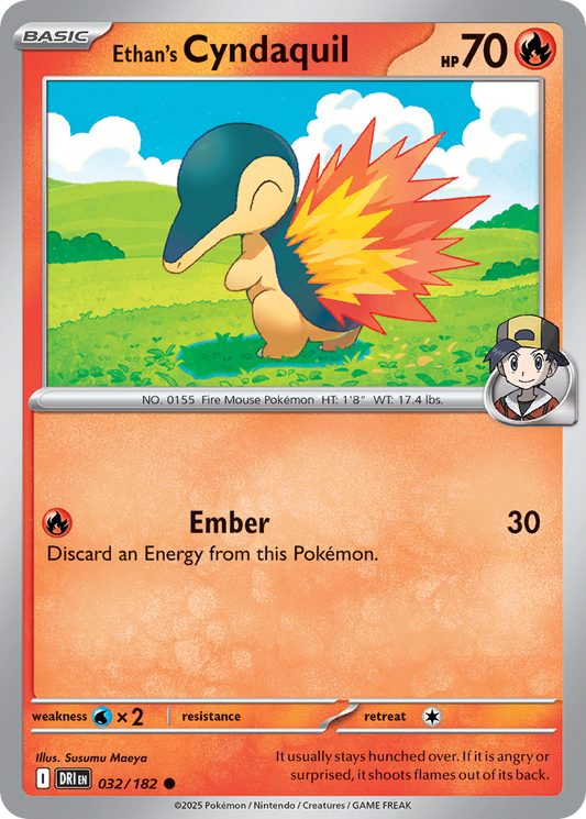 Ethan's Cyndaquil 32/182 Common | Destined Rivals | Pokemon Card