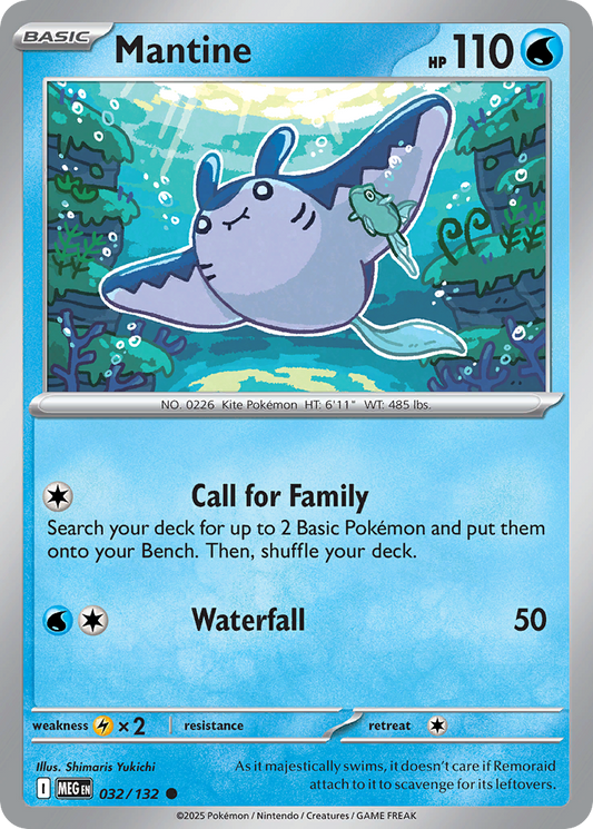 Mantine 32/132 Common | Mega Evolution | Pokemon Card