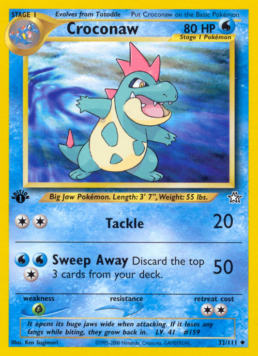 Croconaw 32/111 Uncommon | Neo Genesis | Pokemon Card