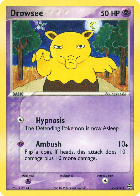 Drowzee 32/112 Uncommon | FireRed & LeafGreen | Pokemon Card