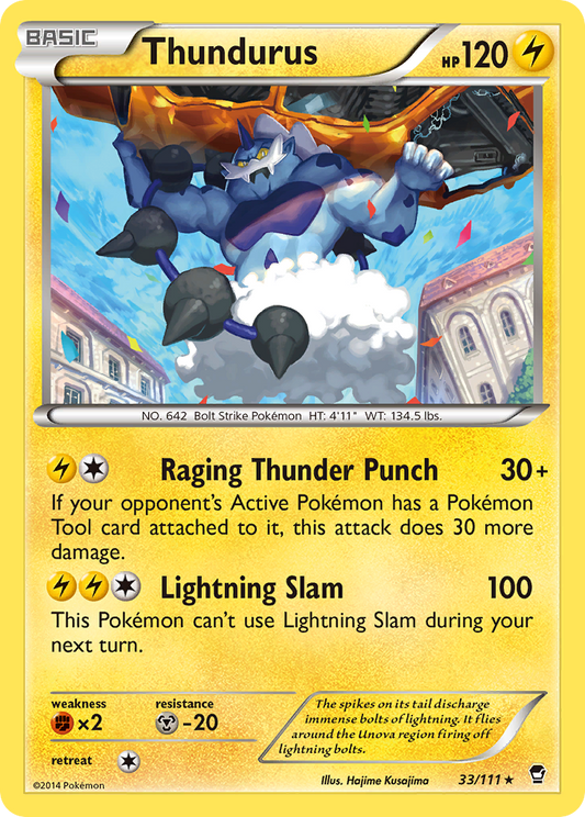 Thundurus 33/111 Rare | Furious Fists | Pokemon Card