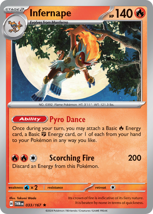 Infernape 33/167 Rare Holo | Twilight Masquerade | Pokemon Card