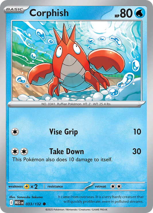 Corphish 33/132 Common | Mega Evolution | Pokemon Card