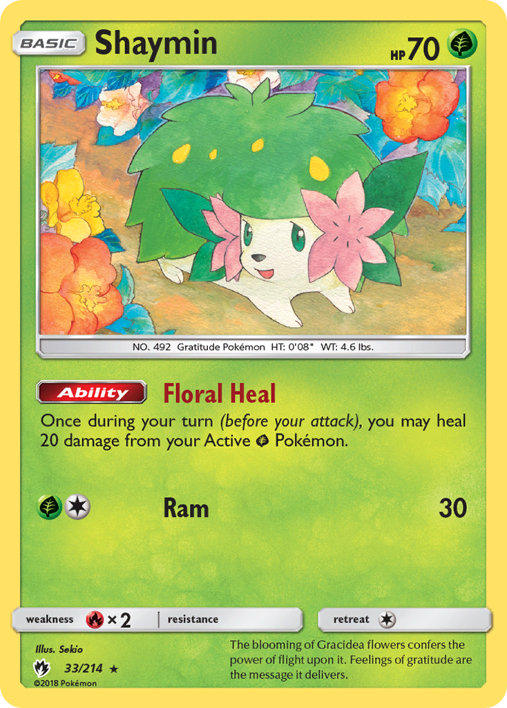 Shaymin 33/214 Rare Holo | Lost Thunder | Pokemon Card