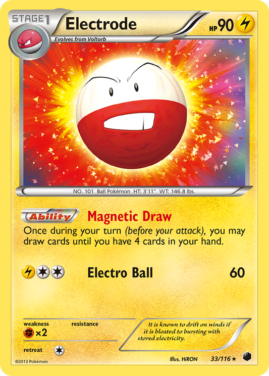 Electrode 33/116 Rare Holo | Plasma Freeze | Pokemon Card