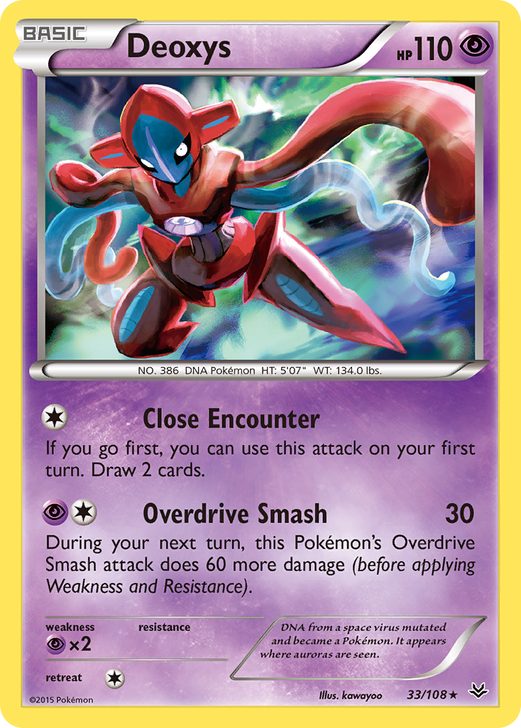 Deoxys 33/108 Rare Holo | Roaring Skies | Pokemon Card