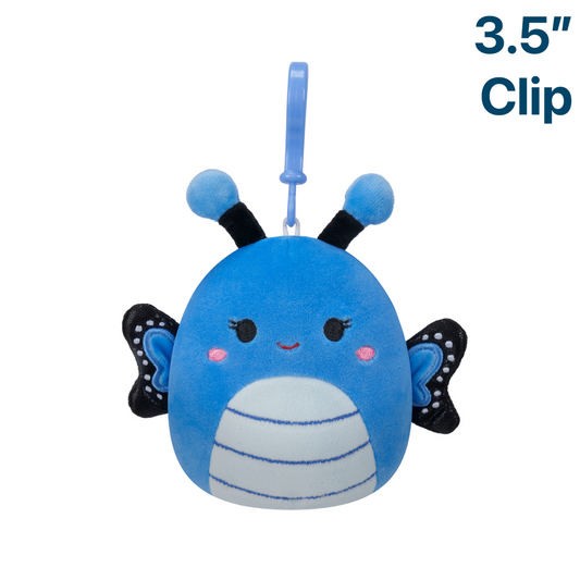 Waverly the Blue Butterfly ~ 3.5" Clip On Squishmallow Plush