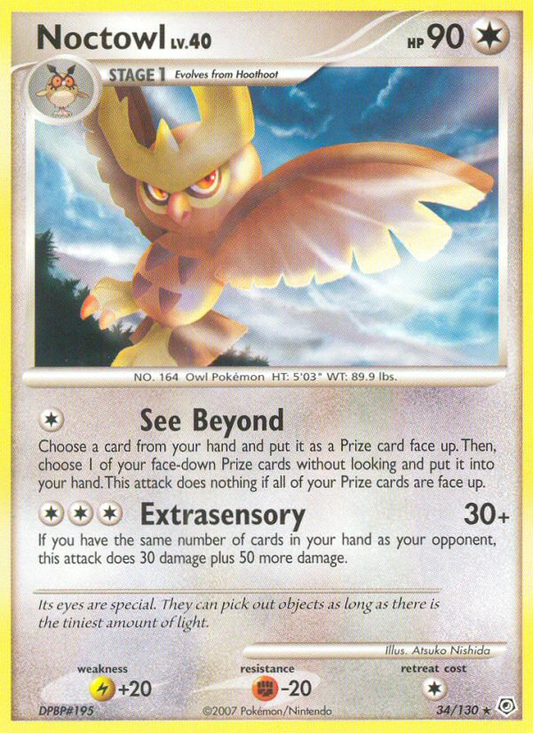Noctowl 34/130 Rare | Diamond & Pearl | Pokemon Card