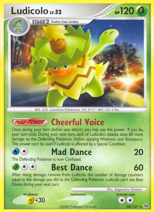 Ludicolo 34/127 Rare | Platinum | Pokemon Card