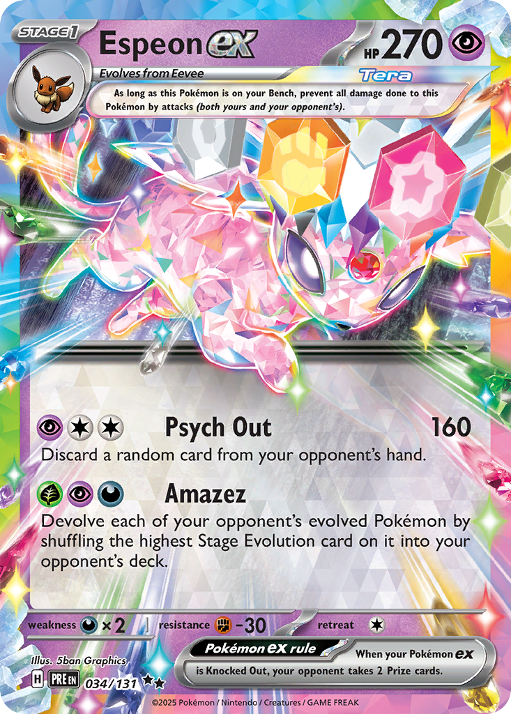 Espeon ex 34/131 Double Rare | Prismatic Evolutions | Pokemon Card