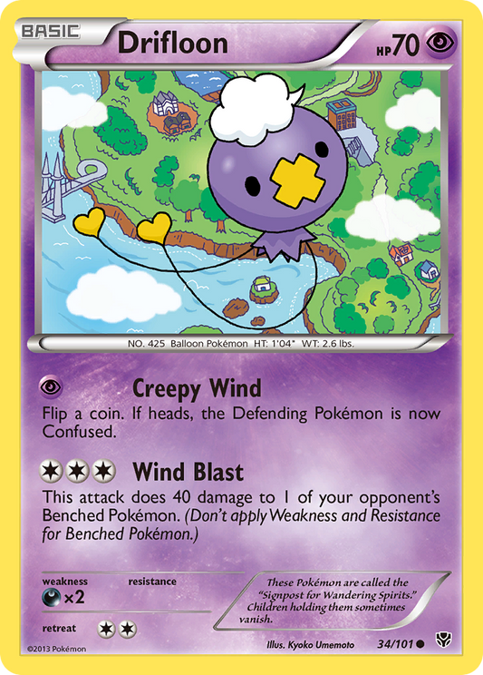Drifloon 34/101 Common | Plasma Blast | Pokemon Card