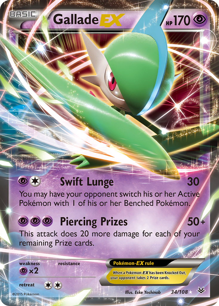 Gallade-EX 34/108 Rare Holo EX | Roaring Skies | Pokemon Card
