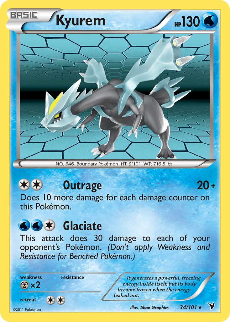 Kyurem 34/101 Rare Holo | Noble Victories | Pokemon Card