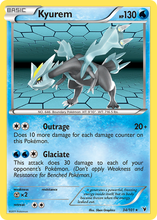 Kyurem 34/101 Rare Holo | Noble Victories | Pokemon Card