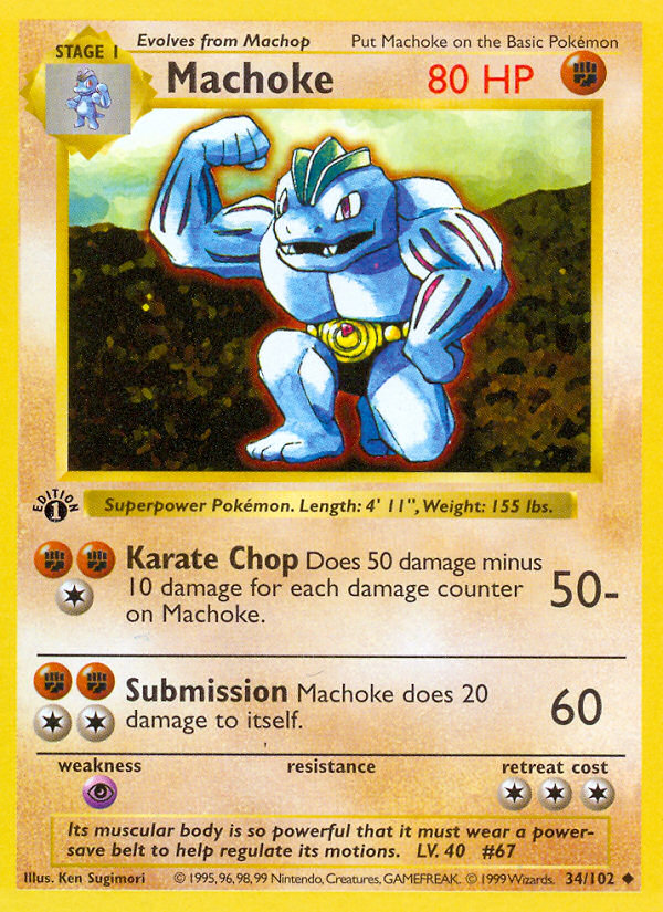 Machoke 34/102 Uncommon | Base | Pokemon Card