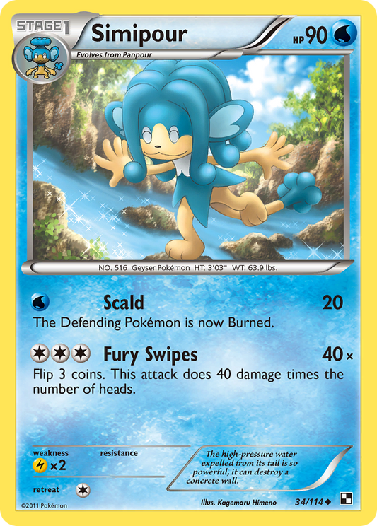 Simipour 34/114 Uncommon | Black & White | Pokemon Card