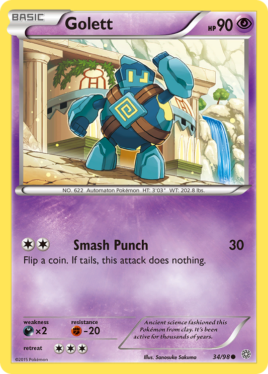 Golett 34/98 Common | Ancient Origins | Pokemon Card