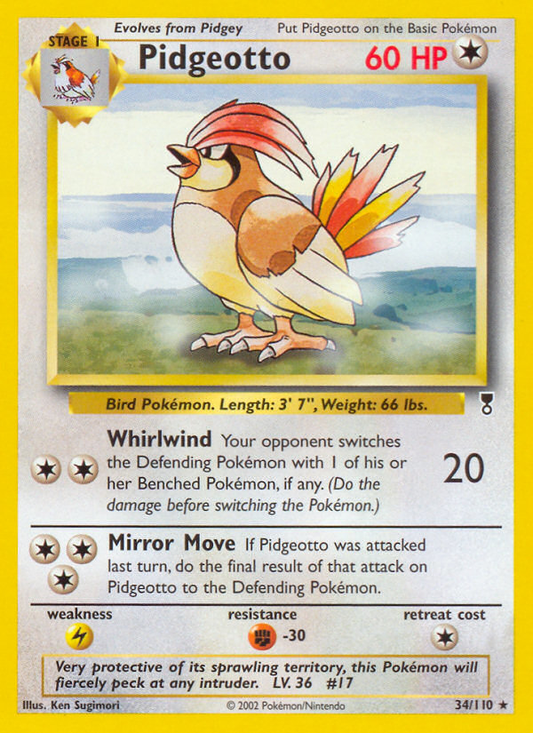 Pidgeotto 34/110 Rare | Legendary Collection | Pokemon Card