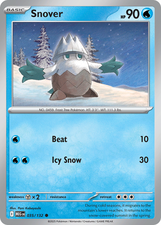 Snover 35/132 Common | Mega Evolution | Pokemon Card