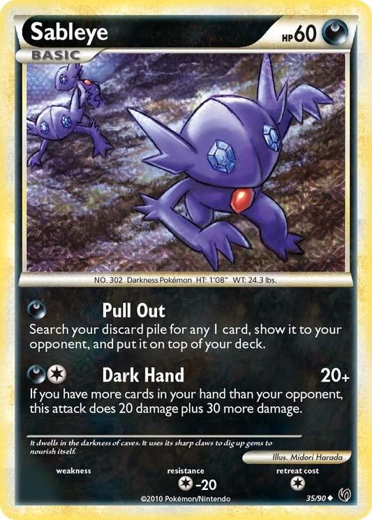 Sableye 35/90 Uncommon | HS—Undaunted | Pokemon Card