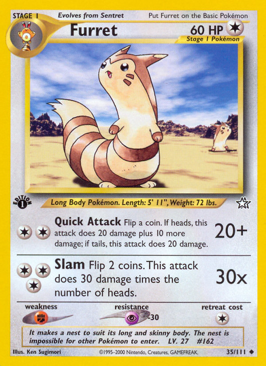 Furret 35/111 Uncommon | Neo Genesis | Pokemon Card