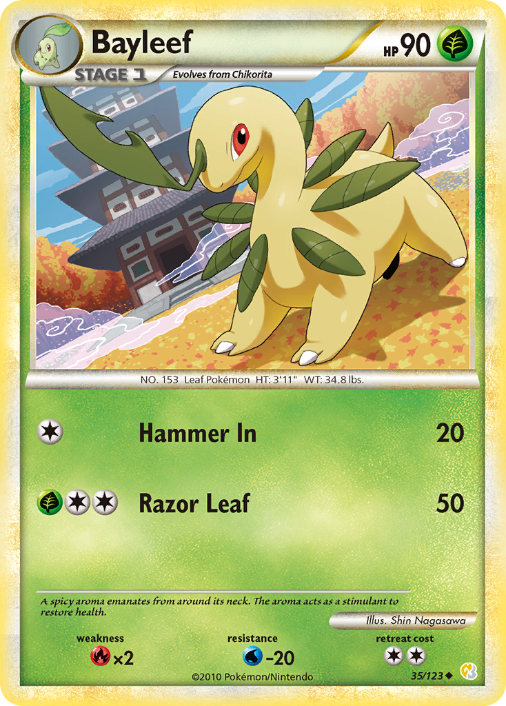 Bayleef 35/123 Uncommon | HeartGold & SoulSilver | Pokemon Card