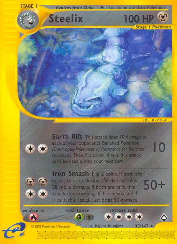 Steelix 35/147 Rare | Aquapolis | Pokemon Card