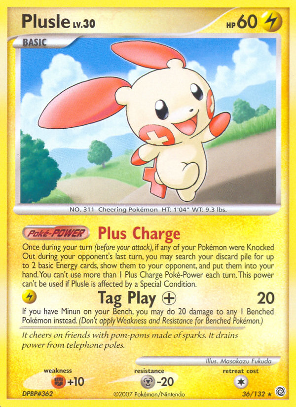 Plusle 36/132 Rare | Secret Wonders | Pokemon Card