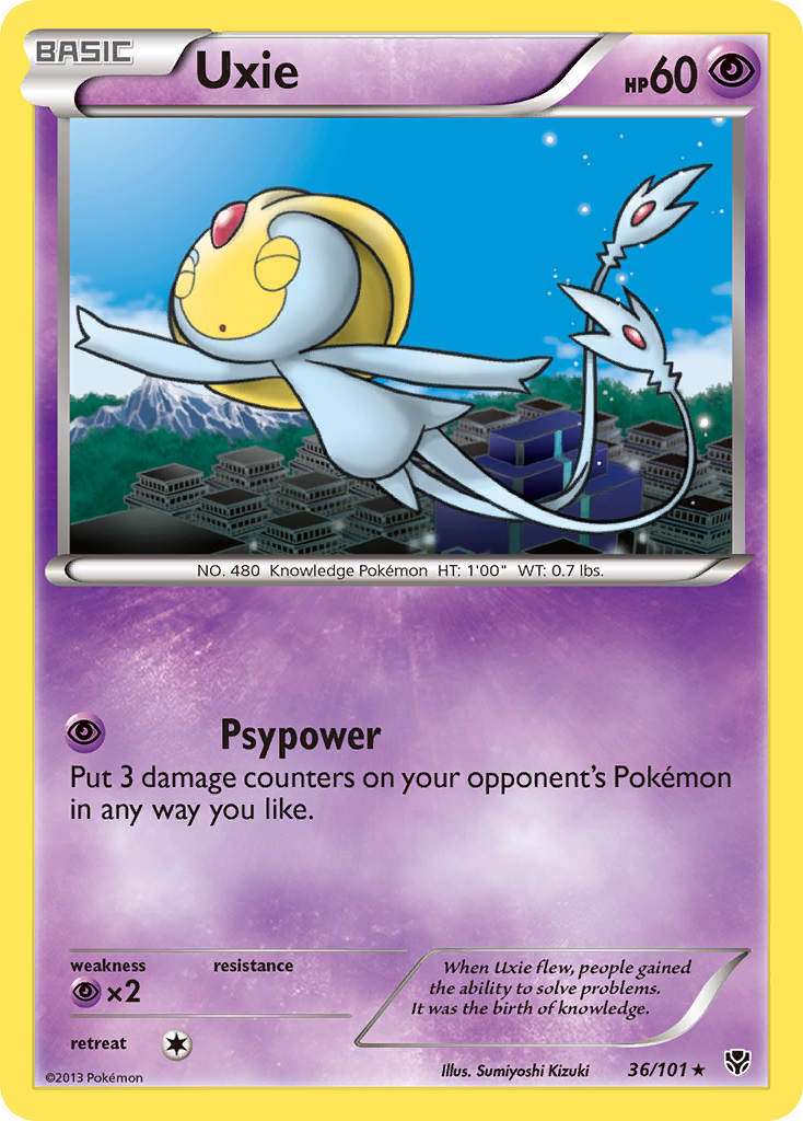 Uxie 36/101 Rare | Plasma Blast | Pokemon Card
