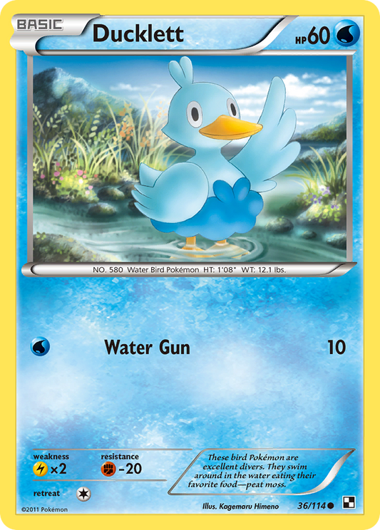 Ducklett 36/114 Common | Black & White | Pokemon Card